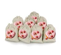 JKLQWH Muslin Bags Drawstring Pouches Strawberry Donut Draw String Bags Reusable Sachet Bag Muslin Drawstring Bag Portable Jewelry Pouch Gift Pouch for Party Wedding Home Storage 8pcs