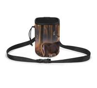 JKLQWH Nature Wild Animal Deers Printed Pet Training Package Dog Walking Fanny Pack Dog Training Treat Pouch Portable Pet Pocket Puppy Treat Bag Pets Outdoor