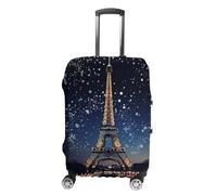 JKLQWH Night Paris Eiffel Luggage Cover Personalization Suitcase Covers Protector Elastic Washable Baggage Cover Anti-Scratch For Traveling, Aircraft Consignment, style, Small