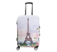 JKLQWH Paris Eiffel Tower With Flowers Luggage Cover Personalization Suitcase Covers Protector Elastic Washable Baggage Cover Anti-Scratch For Traveling, Aircraft Consignment, style, Small