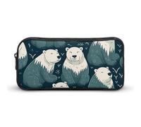 JKLQWH Polar Bear Pattern Pencil Case Large Capacity Makeup Bag Portable Pencil Pouch For Office Supplies Travel Cosmetic Bags
