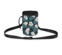 JKLQWH Polar Bear Pattern Printed Pet Training Package Dog Walking Fanny Pack Dog Training Treat Pouch Portable Pet Pocket Puppy Treat Bag Pets Outdoor