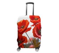 JKLQWH Poppy Flowers Vivid Petals Luggage Cover Personalization Suitcase Covers Protector Elastic Washable Baggage Cover Anti-Scratch For Traveling, Aircraft Consignment, style, L