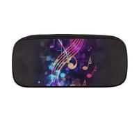 JKLQWH Pu Leather Pencil Case Waterproof Big Capacity Colorful Galaxy Music Note Pencil Pouch With Zipper Portable Pencil Bag For Office Supplies Makeup Bag
