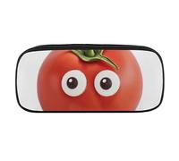 JKLQWH Pu Leather Pencil Case Waterproof Big Capacity I Love You from My Head Tomatoes Pencil Pouch With Zipper Portable Pencil Bag For Office Supplies Makeup Bag