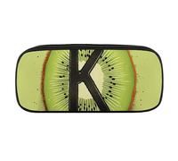JKLQWH Pu Leather Pencil Case Waterproof Big Capacity Kiwi Art Pattern Pencil Pouch With Zipper Portable Pencil Bag For Office Supplies Makeup Bag