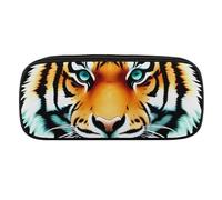 JKLQWH Pu Leather Pencil Case Waterproof Big Capacity Little Fat Tiger Head Pencil Pouch With Zipper Portable Pencil Bag For Office Supplies Makeup Bag
