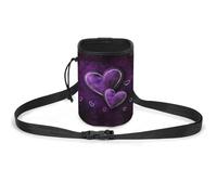 JKLQWH Purple Hearts Printed Pet Training Package Dog Walking Fanny Pack Dog Training Treat Pouch Portable Pet Pocket Puppy Treat Bag Pets Outdoor