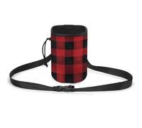 JKLQWH Red Black Buffalo Check Plaid Printed Pet Training Package Dog Walking Fanny Pack Dog Training Treat Pouch Portable Pet Pocket Puppy Treat Bag Pets Outdoor