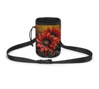 JKLQWH Red Sunflower Printed Pet Training Package Dog Walking Fanny Pack Dog Training Treat Pouch Portable Pet Pocket Puppy Treat Bag Pets Outdoor