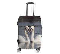 JKLQWH Romantic White Swan Luggage Cover Personalization Suitcase Covers Protector Elastic Washable Baggage Cover Anti-Scratch For Traveling, Aircraft Consignment, style, L
