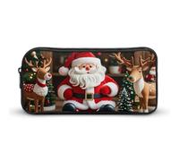 JKLQWH Santa Claus Doll Reindeer Model Pencil Case Large Capacity Makeup Bag Portable Pencil Pouch For Office Supplies Travel Cosmetic Bags