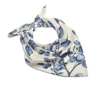 JKLQWH Silk Like Head Scarf for Women Satin Blueberry Flower Pattern Large Hair Scarves Square Satin Head Scarf Neckerchief for Women Headwear Stylish Headband 18 × 18 Inches, Blueberry Flower Pattern