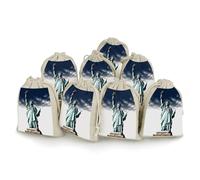 JKLQWH Statue of Liberty 8 Pack Cotton Drawstring Bags Cotton Hemp Bunches Pocket Reusable Jewelry Pouches Portable Gift Wrap Bags Muslin Bags Christmas Gifts Candy Bags