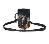 JKLQWH Three Giraffes Wearing Sunglasses Printed Pet Training Package Dog Walking Fanny Pack Dog Training Treat Pouch Portable Pet Pocket Puppy Treat Bag Pets Outdoor