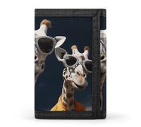 JKLQWH Three Giraffes Wearing Sunglasses Wallet Portable Slim Trifold Wallet Pocket Credit Card Holders Outdoor Travel Purse For Women Men