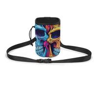 JKLQWH Two Different Skulls Printed Pet Training Package Dog Walking Fanny Pack Dog Training Treat Pouch Portable Pet Pocket Puppy Treat Bag Pets Outdoor