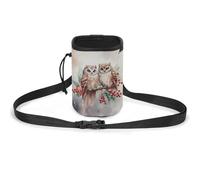 JKLQWH Two Owls on The Tree Printed Pet Training Package Dog Walking Fanny Pack Dog Training Treat Pouch Portable Pet Pocket Puppy Treat Bag Pets Outdoor