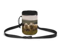 JKLQWH Two White Sheep Printed Pet Training Package Dog Walking Fanny Pack Dog Training Treat Pouch Portable Pet Pocket Puppy Treat Bag Pets Outdoor