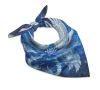 JKLQWH Two White Swans Head Scarf For Women Fashion Lightweight Multi-Purpose Square Handkerchief, Head Scarf Soft And Breathable Hair Scarf For Leisure Beach Party, Style, 18"x18"