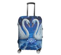 JKLQWH Two White Swans Luggage Cover Personalization Suitcase Covers Protector Elastic Washable Baggage Cover Anti-Scratch For Traveling, Aircraft Consignment, style, L