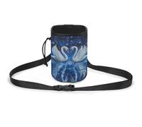 JKLQWH Two White Swans Printed Pet Training Package Dog Walking Fanny Pack Dog Training Treat Pouch Portable Pet Pocket Puppy Treat Bag Pets Outdoor