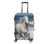JKLQWH White Horse Running on The Sea Luggage Cover Personalization Suitcase Covers Protector Elastic Washable Baggage Cover Anti-Scratch For Traveling, Aircraft Consignment, style, Small