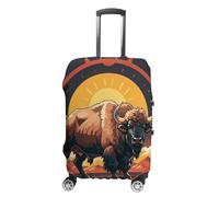 JKLQWH Wild American Bison Mountains Luggage Cover Personalization Suitcase Covers Protector Elastic Washable Baggage Cover Anti-Scratch For Traveling, Aircraft Consignment, style, L