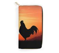 JKLQWH Womens Wallet Animal Chickensprinted Long Slim Card Holder Case Minimalist Coin Purse Zip Clutch Wallets for Dult Coin Purse, Animal Chickens, 19.7x10.5cm