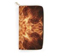 JKLQWH Womens Wallet Beautiful Flame Patternprinted Long Slim Card Holder Case Minimalist Coin Purse Zip Clutch Wallets for Dult Coin Purse, Beautiful Flame Pattern, 19.7x10.5cm
