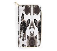 JKLQWH Womens Wallet French Bulldogprinted Long Slim Card Holder Case Minimalist Coin Purse Zip Clutch Wallets for Dult Coin Purse, French Bulldog, 19.7x10.5cm, Minimalist