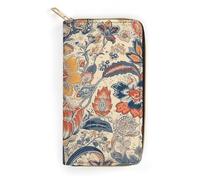 JKLQWH Womens Wallet French Country Styleprinted Long Slim Card Holder Case Minimalist Coin Purse Zip Clutch Wallets for Dult Coin Purse, French Country Style, 19.7x10.5cm
