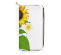 JKLQWH Womens Wallet Sunflower And Weedprinted Long Slim Card Holder Case Minimalist Coin Purse Zip Clutch Wallets for Dult Coin Purse, Sunflower And Weed, 19.7x10.5cm