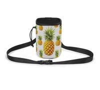 JKLQWH Yellow Pineapple on White Background Illustration Printed Pet Training Package Dog Walking Fanny Pack Dog Training Treat Pouch Portable Pet Pocket Puppy Treat Bag Pets Outdoor
