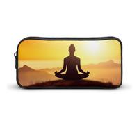 JKLQWH Yoga Meditation Pencil Case Large Capacity Makeup Bag Portable Pencil Pouch For Office Supplies Travel Cosmetic Bags