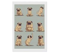 JKLQWH Yoga Pug Diamond Painting Kit for Adults Beginners,Diamond Art Kit Wall Artworks,DIY Full Round Drill Dot Painting Art Kits for Home Decor 8"x12"