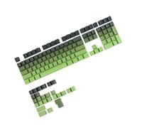 jklymm 135 Keycaps Double Shot Keycaps OEM Keyboard Keycap Gradients Green Side Printed, Shines Through Keycap Mechanical Keyboard Accessories