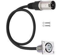 jklymm 3Pin Male to D-Type Female Cable 0.6M Panel Mount, Locking Design & Noise Ideal for Studio Equipment & Aud Temple