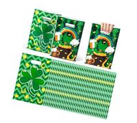 jklymm Bulk Set of 50 Themed Presentation Bags Clovers Printed Handbag Great for Candy Dividing and Special Instances Irish Dog Themed Party Supplies