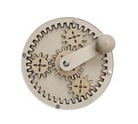 jklymm Child Safe Gear Rotation Toy Wooden Board Educational Wood Construction for Ages 3+ Hand Crank Mechanical Learning Toy