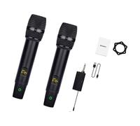 jklymm Double Channel Lavalier Microphone Clip on Design 8 Hours Playing for Interviews Teaching Two Person Use Mic for Public Speaking