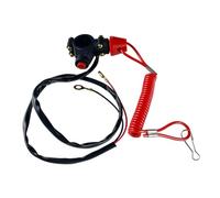 jklymm Engine Urgent-Emergency Stop Switch Push Button for Motorcycle Dirt Bike ATV with Tether Lanyard Momentary Switch Led Old School Switchblade-automatic Latching on