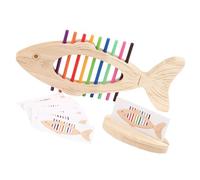 jklymm Fine Motor Training Wooden Fishbone Toy with Color Recognition Activity for Preschool Learning and Play Wooden Matching Game for Preschoolers