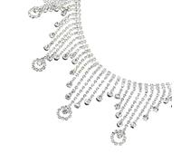 jklymm Green Glass Crystal Fetters for Sewing Undertakings and Creative Addons Artisanal Chain Crystal Addons