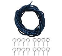 jklymm Indoor and Outdoor Curtain Wire 5 Meter Length with 8 Metal Hook and 8 Screw Eyelets Set for Net Hanging Kits Black Wire