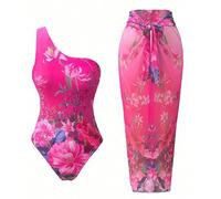 jklymm Low Maintenance Women Swimsuit Two Piece Set Including Flower Cover Breathable Polyester Texture for Amusement Tasks Comfortable Swimsuit