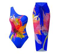 jklymm Low Maintenance Women Swimsuit Two Piece Set Including Flower Cover Breathable Polyester Texture for Amusement Tasks Comfortable Swimsuit
