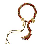 jklymm Unique Tibetan Bangle Charming Handcrafted Tibetan with Pendant Fringe Hand Strings Adornment Secret Note Locket