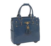 JKM and Company Rolling Bag for Computer, iPad, Laptop, Tablet, Briefcase, Carry Bag, blue, 15.5” H x 10” W/D x 16.5” L, laptop bag with wheels