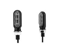 JKNONCBSG Motorcycle License plate light 2pcs 3LED Flow Lights Motorcycle Turn Signal LED Light Smokey Black Cover